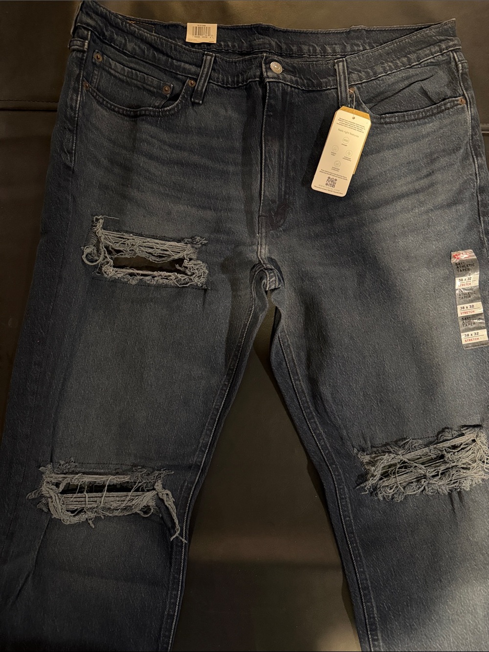 Levi's Men's Ripped Dark Blue Slim Jeans